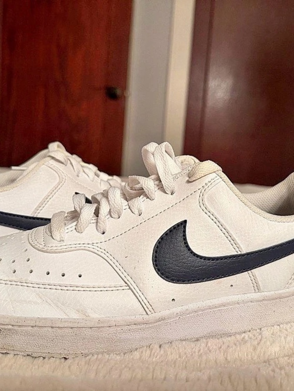 Nike Court Vision Low Next Nature Sneakers White & Black US 7.5